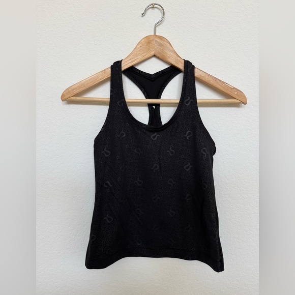 Lululemon Racerback Tank Top Emboss Black size 4 - Picture 2 of 5